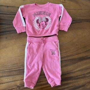 Jumping Beans Disney Minnie Mouse Pink Baby Sweat Set 12M